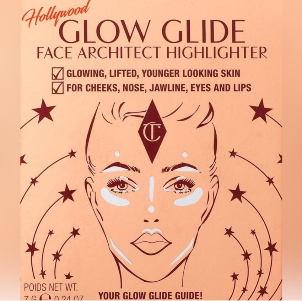 Charlotte Tilbury Glow Glide Face Architect Highlighter: Rose Gold Glow, 7g, NIB - Picture 7 of 8